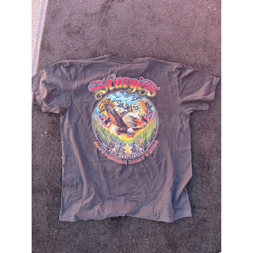 Sturgis 84th Anniversary Motorcycle Rally 2024 Graphic T-Shirt Black 3XL Tee